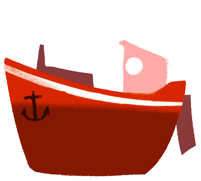 Ein animiertes Schiff