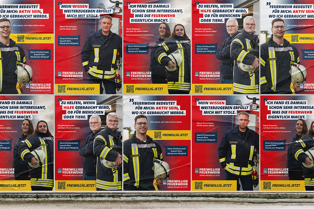Plakatkampagne für die Freiwillige Feuerwehr Emden im Stadtgebiet