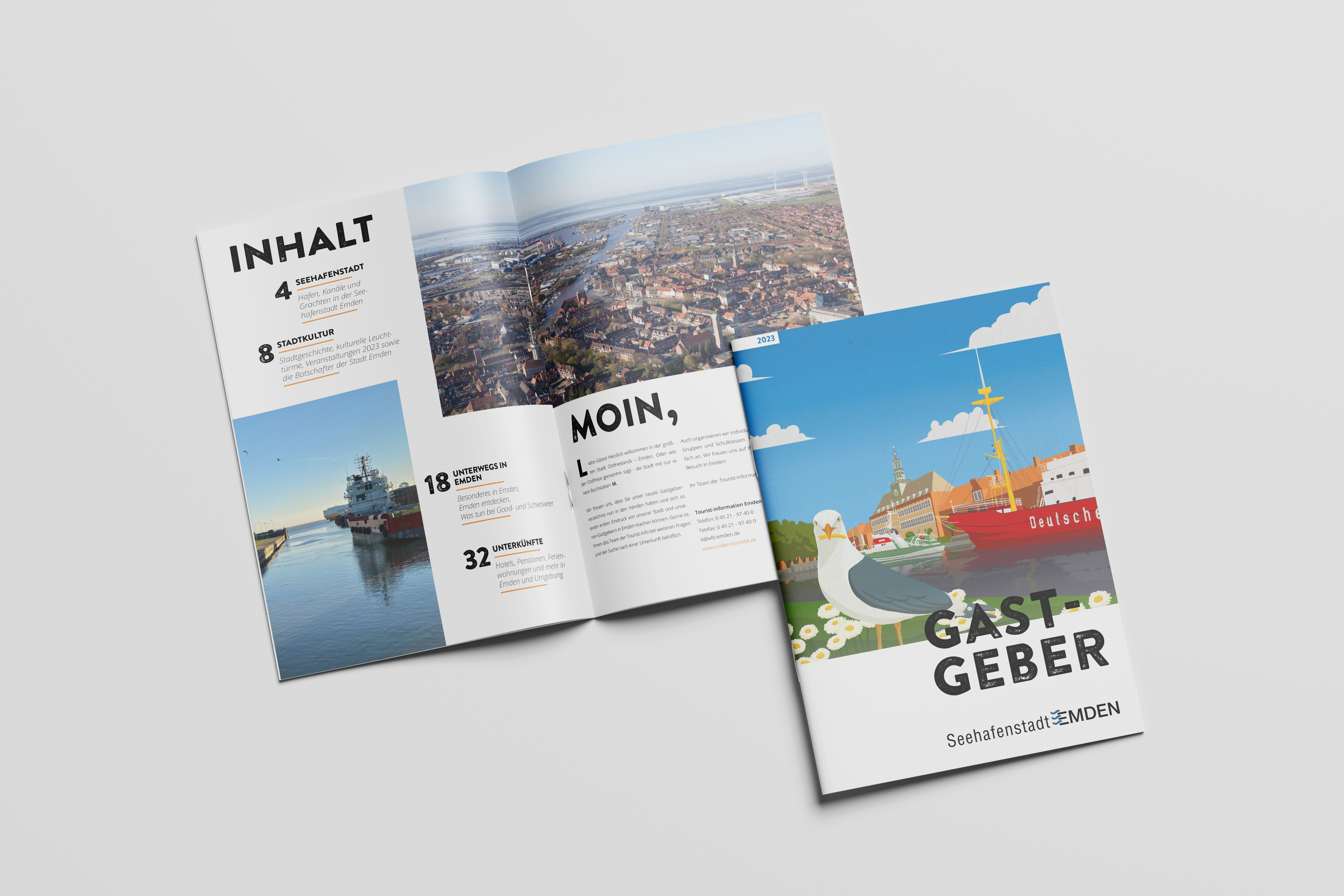 Gastgebermagazin und Corporate Design für das Stadtmarketing der Seehafenstadt Emden