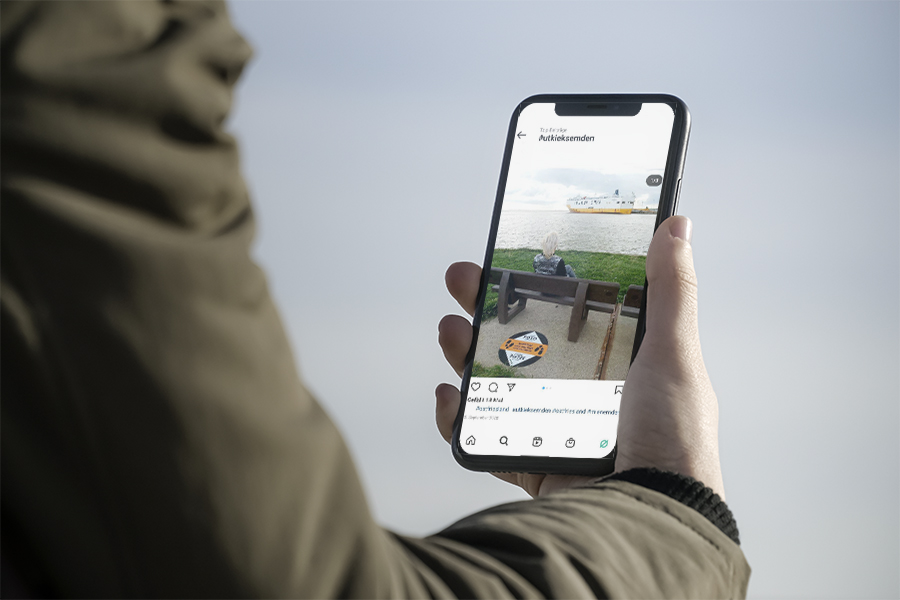 Smartphone-Ansicht der Utkieks-Kampagne für das Stadtmarketing Emden direkt am Hafen