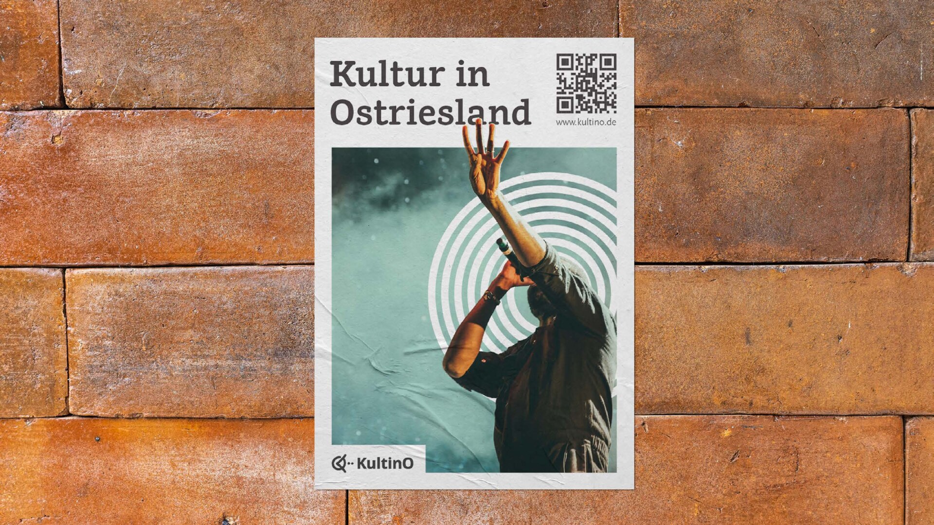 KultinO Plakat Kultur in Ostfriesland mit konzentrischem Linienkreis