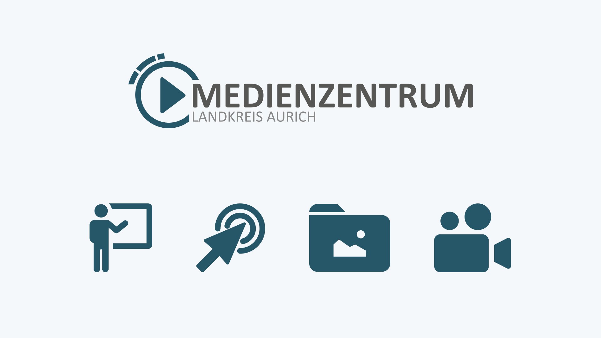 Wort-Bild-Marke und eigenes Icon-Set für das Medienzentrum Landkreis Aurich