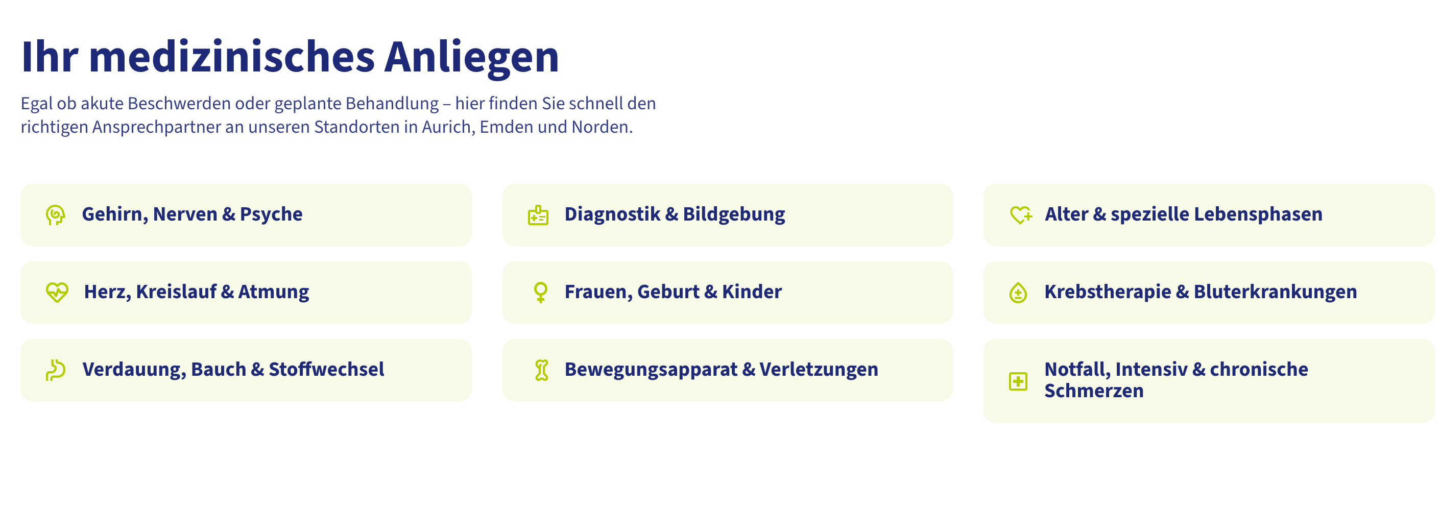 Einstieg über Ihr medizinisches Anliegen auf zk-om.de
